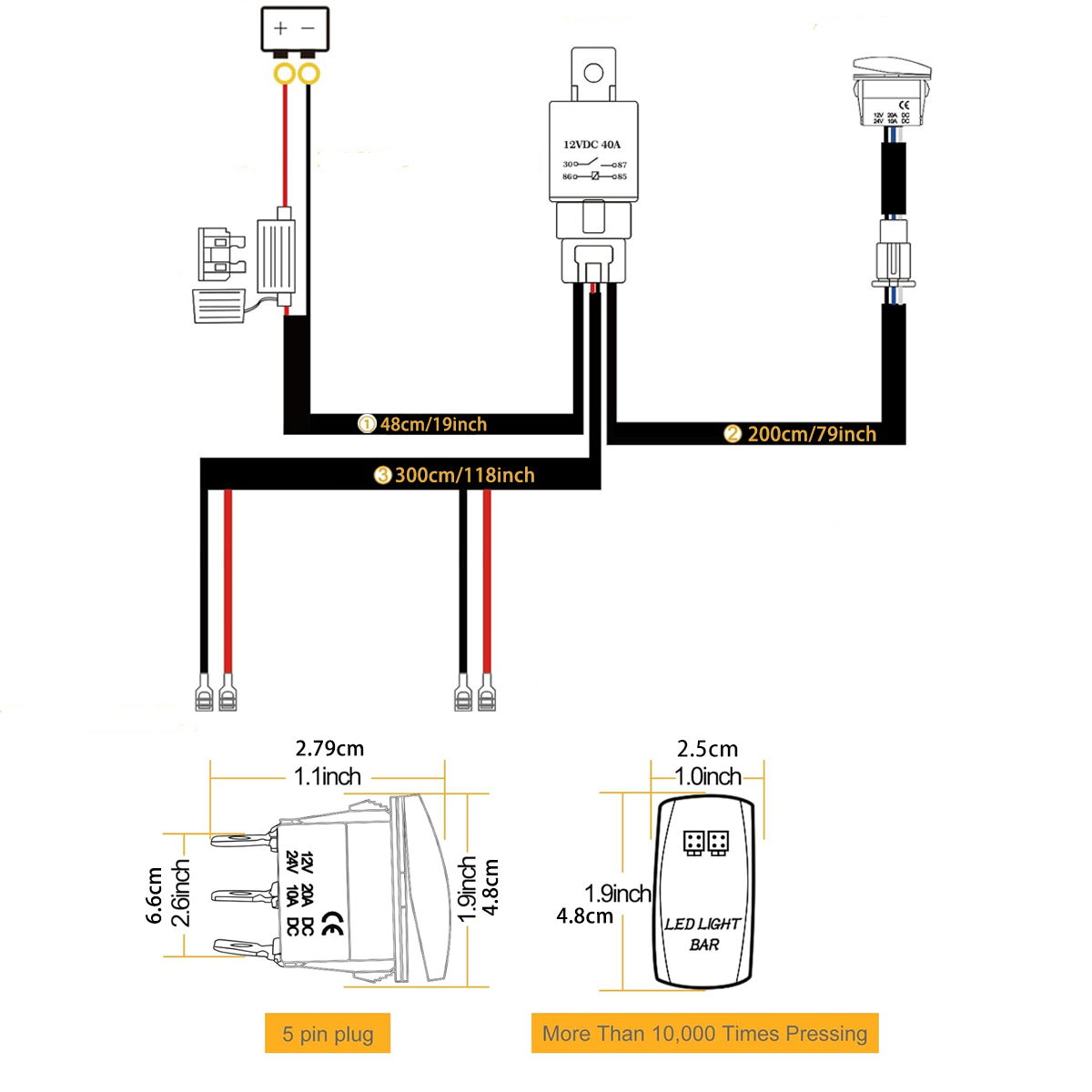 Kit Kabel Harness Lampu LED 14 - Industrial Laser Beam ulasan dan harga