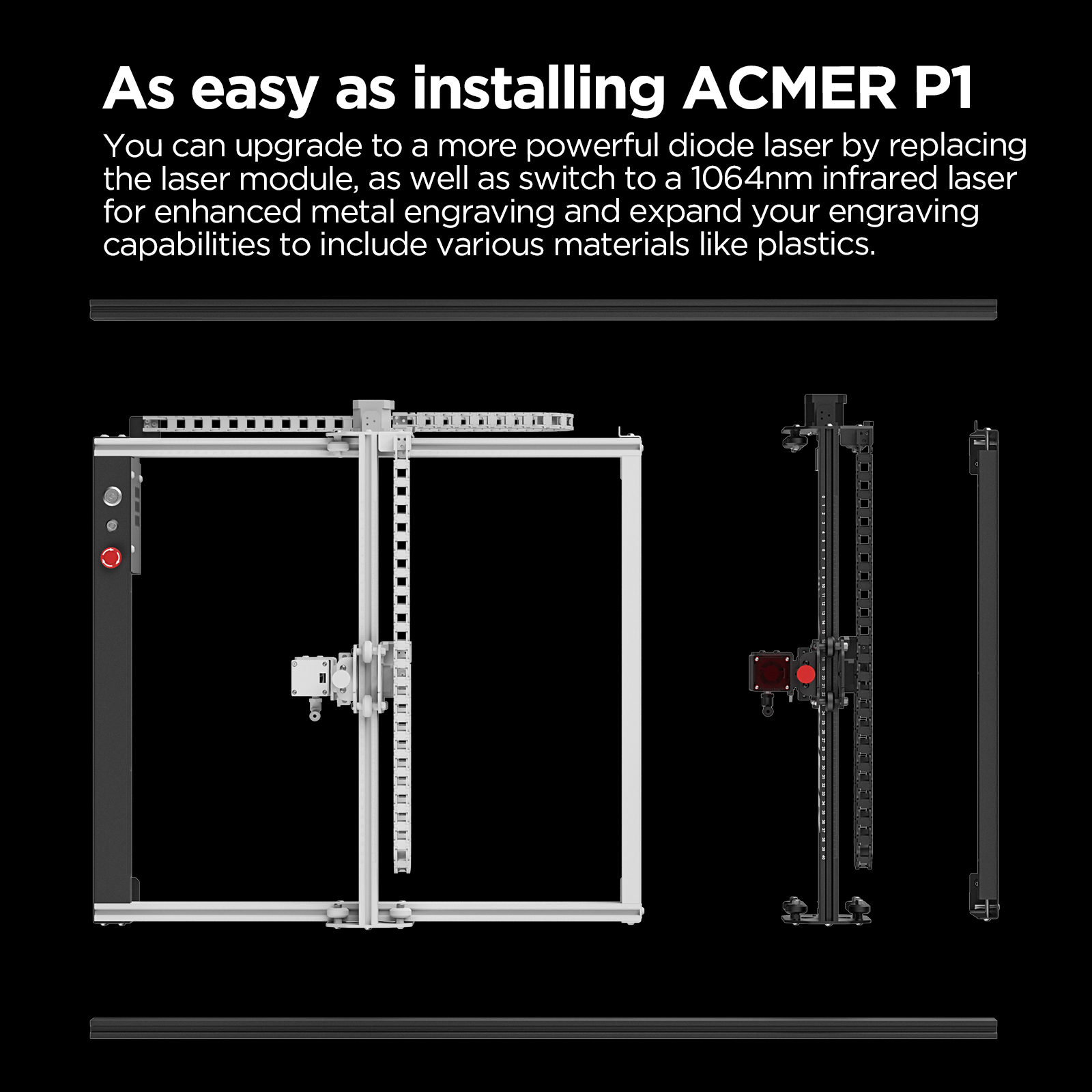 P1 L60 DIY Kit Bingkai Alumini - Rotary Axis Laser Engraver ulasan dan harga